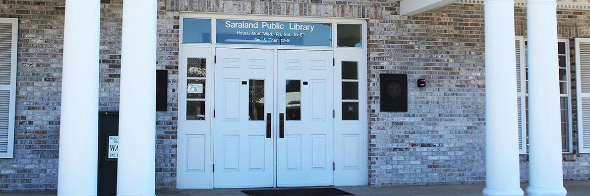 Saraland Public Library building entrance