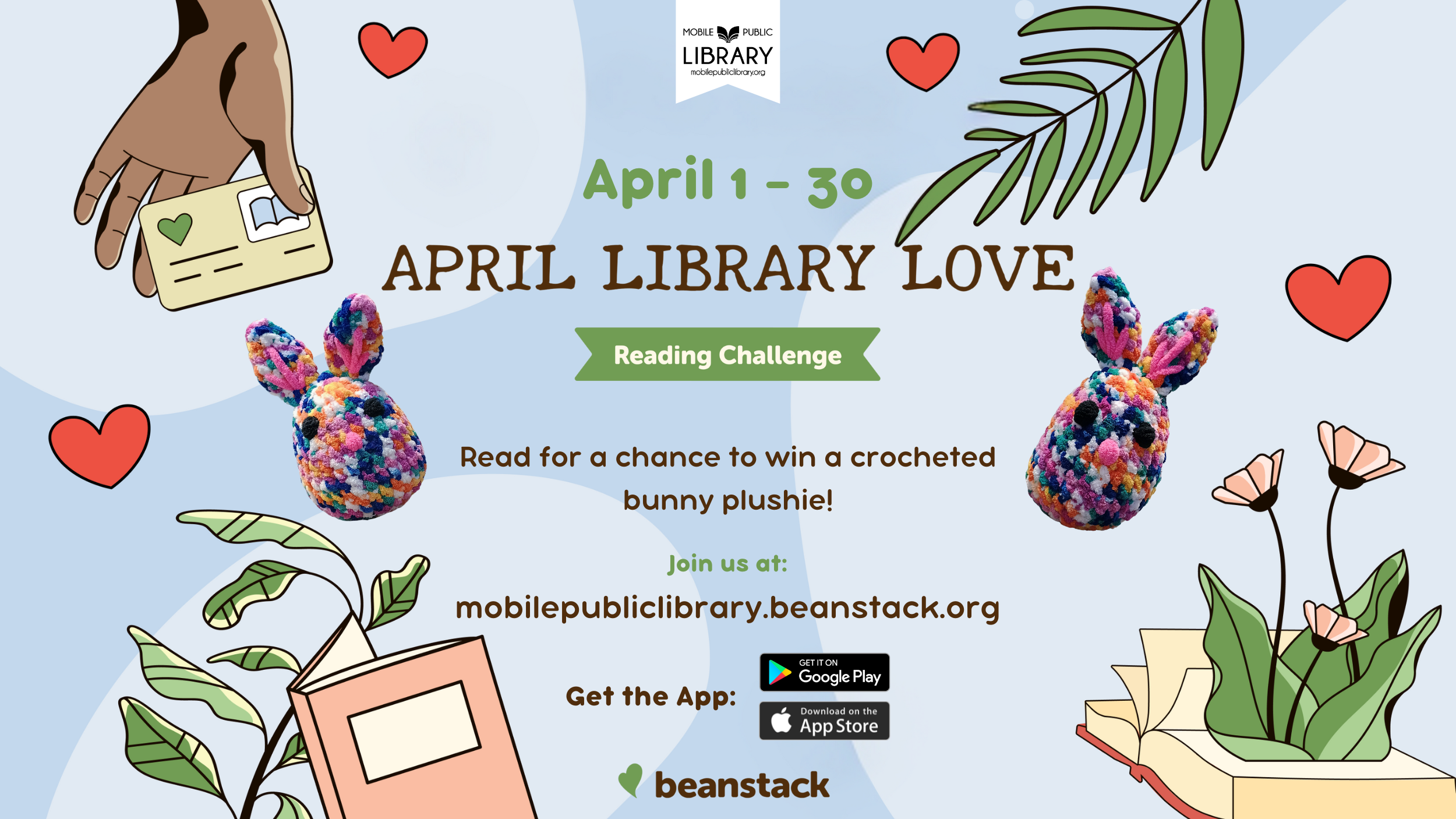 Beanstack April Monthly Challenge - April Library Love