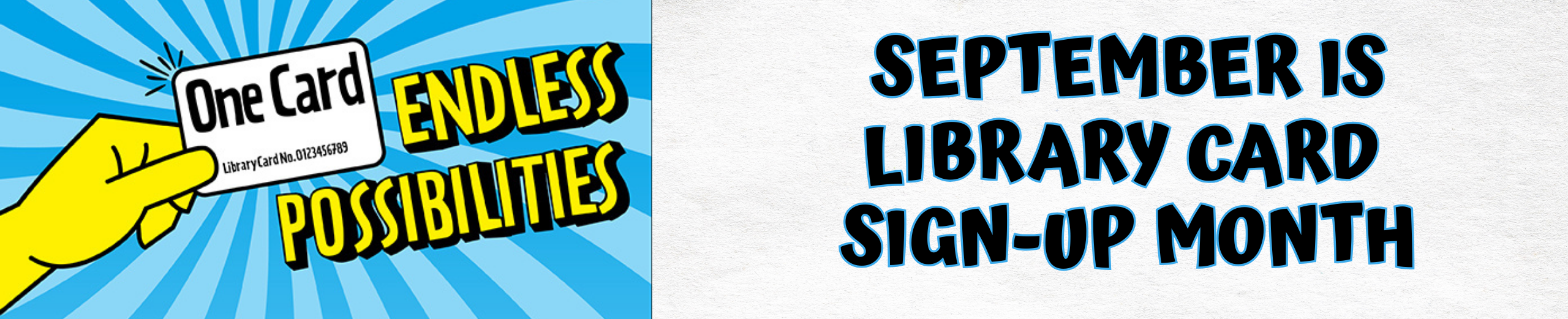 Library Card Sign-Up Month Header