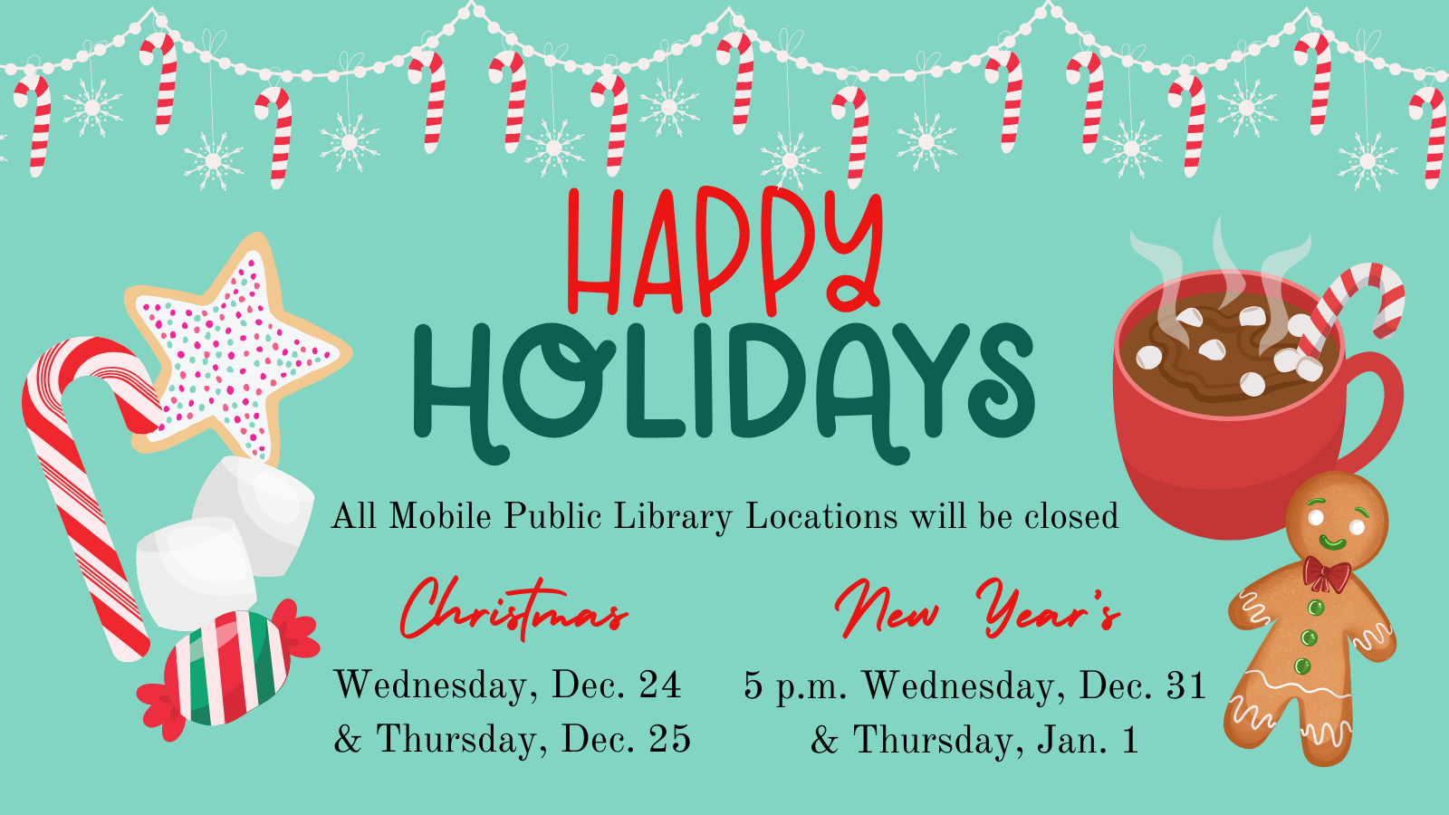 Holiday Closures at Mobile Public Library