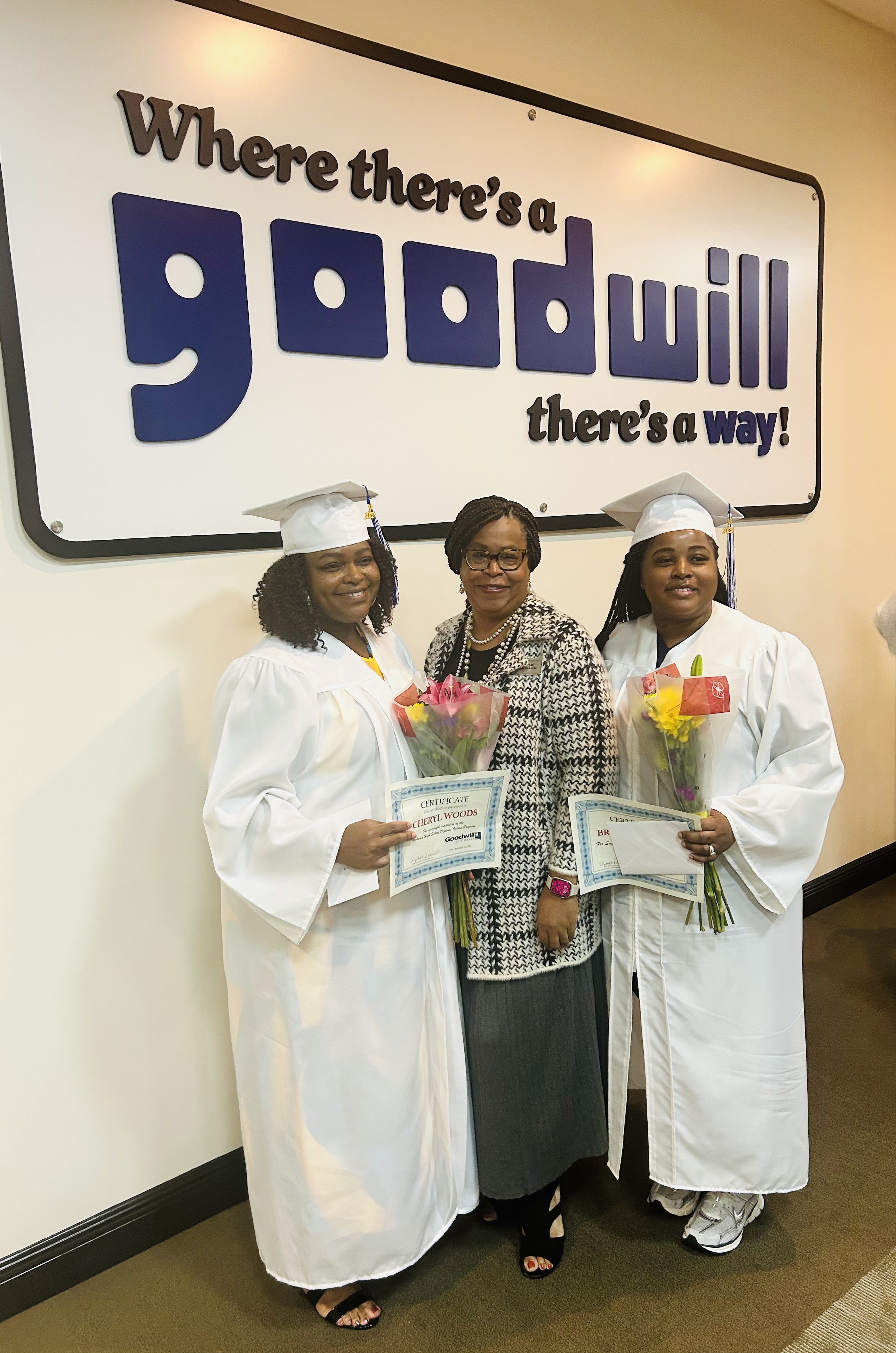Goodwill Gulf Coast Graduation with Library Director 11-12-25