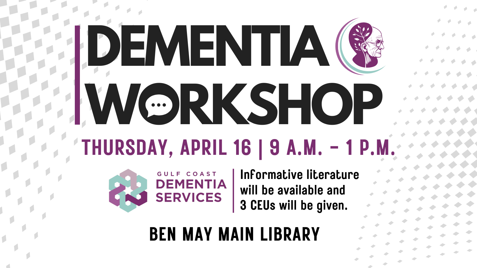 Dementia Workshop with Gulf Coast Dementia Service April 16 2026