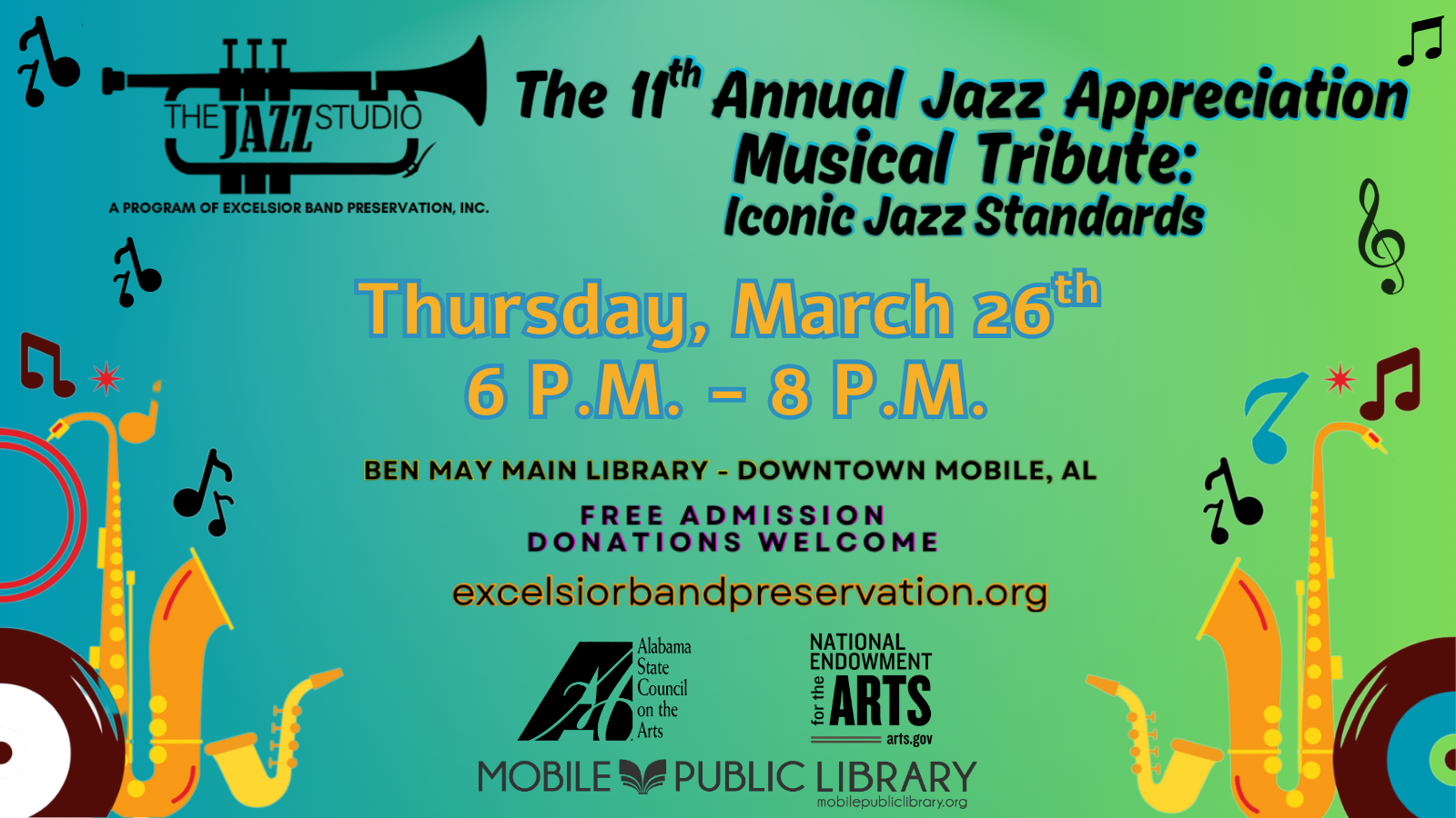 Excelsior Band Preservation Celebrates The 11th Annual Jazz Appreciation Musical Tribute: Iconic Jazz Standards