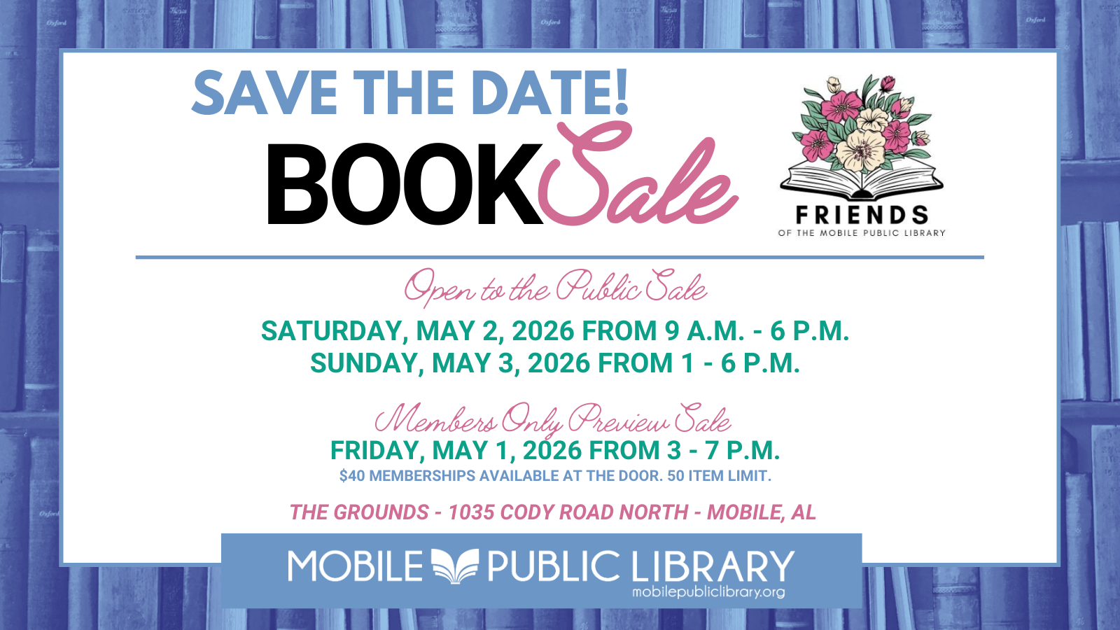 Book Sale Save the Date