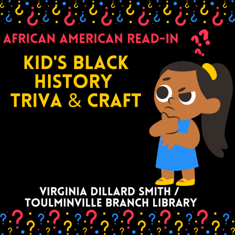 African American Read-In Activity Kid's Black History Triva & Craft 